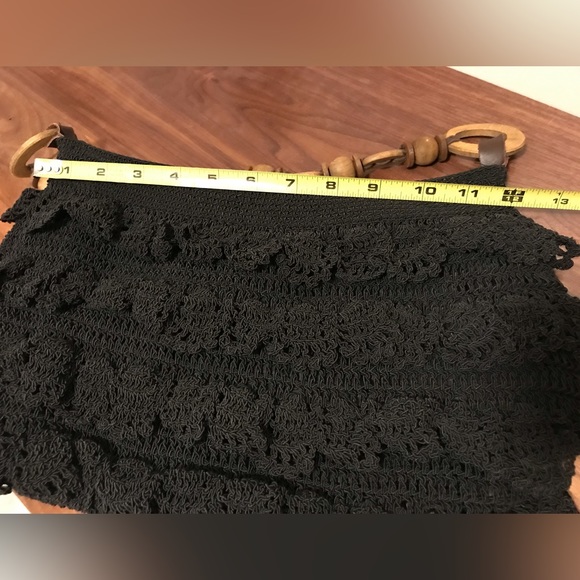 Cappelli crochet hand bag in black - Picture 11 of 13